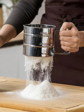 Stainless Steel Flour Sifter for Baking .Hand Press Design,