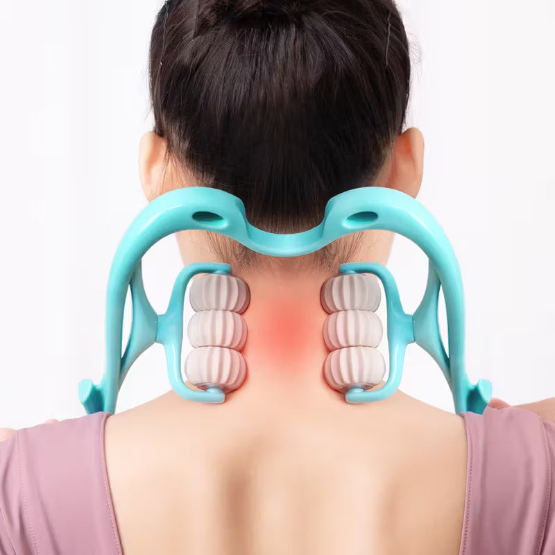 Neck Massager Six-Wheel Neck Massager Manual Multi-Function Kneading Household,