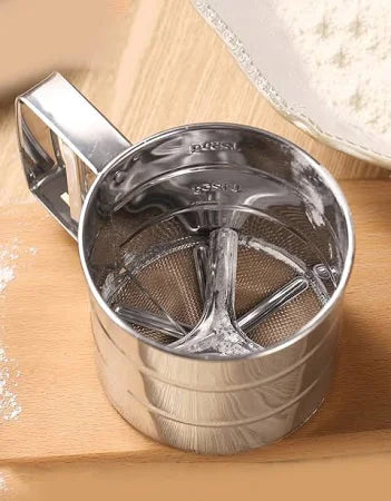 Stainless Steel Flour Sifter for Baking .Hand Press Design,